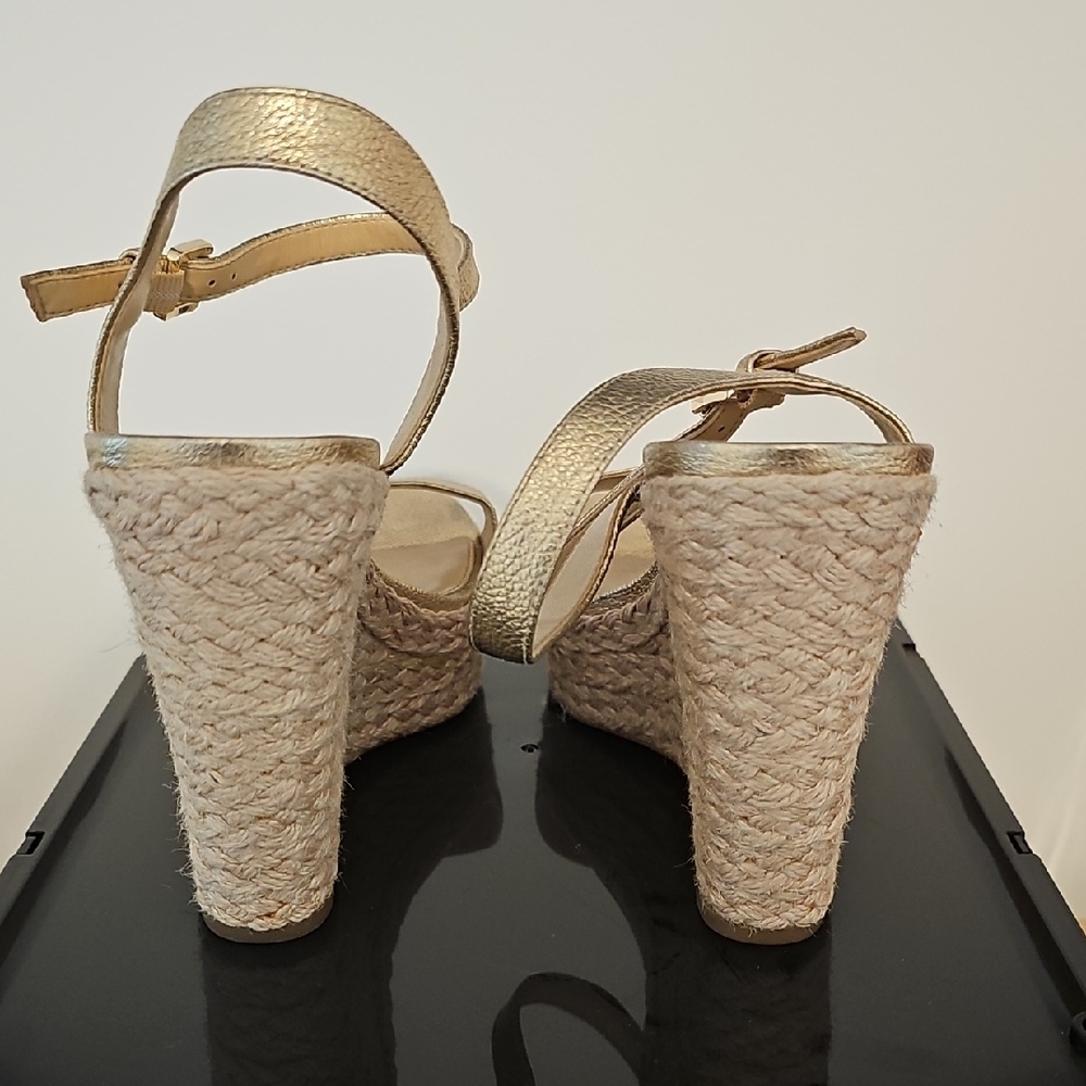 Michael Kors Metallic Gold Wedge Sandals - Picture 2 of 4